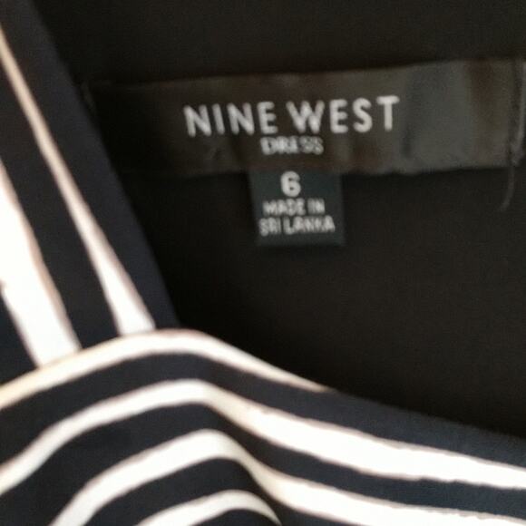 Nine West Black/Ivory Striped & Ovals Dress - Picture 5 of 8